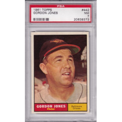 1961 Topps #442 Gordon Jones Baltimore Orioles  PSA 8