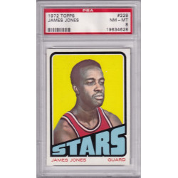 1972 Topps #229 James Jones Utah Stars Washington Bullets PSA 8 1972 Topps #229 James Jones Utah Stars Washington Bullets PSA 8