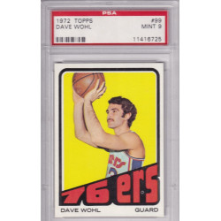 1972 Topps #99 Dave Wohl Philadelphia 76ers rookie PSA 9 1972 Topps #99 Dave Wohl Philadelphia 76ers rookie PSA 9