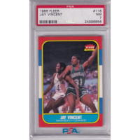 1986 Fleer #118 Jay Vincent Dallas Mavericks PSA 7 1986 Fleer #118 Jay Vincent Dallas Mavericks PSA 7