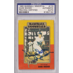 1980 Baseball Immortal #170 Duke Snider Brooklyn Dodgers Signed PSA DNA