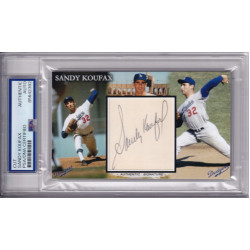 Sandy Koufax Brooklyn Los Angeles Dodgers signed autograph card PSA DNA