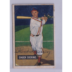 1951 Bowman #158 Chuck Diering St. Louis Cardinals Signed Autograph