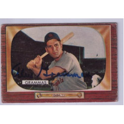 1955 Bowman #186 Alex Grammas St. Louis Cardinals Signed Autograph