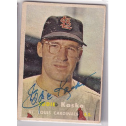1957 Topps #363 Eddie Kasko St. Louis Cardinals Signed Autograph
