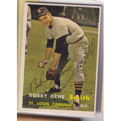 1957 Topps #384 Bobby Gene Smith St. Louis Cardinals Signed Autograph