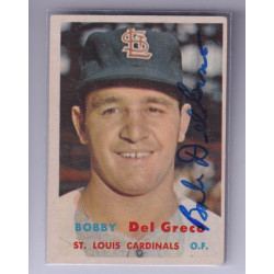 1957 Topps #94 Bobby Del Greco St. Louis Cardinals Signed Autograph