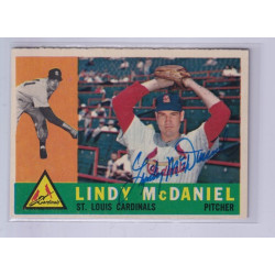 1960 Topps #195 Lindy McDaniel Cardinals Signed Autograph