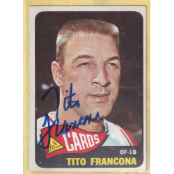 1965 Topps #256 Tito Francona St. Louis Cardinals Signed Autograph