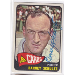 1965 Topps #28 Barney Schultz St. Louis Cardinals Signed Autograph
