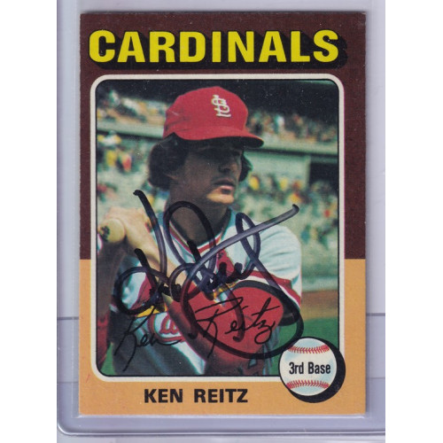 1975 Topps #27 Ken Reitz St. Louis Cardinals Signed Autograph
