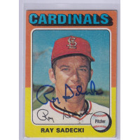 1975 Topps #349 Ray Sadecki St. Louis Cardinals Signed Autograph 1975 Topps #349 Ray Sadecki St. Louis Cardinals Signed Autograph