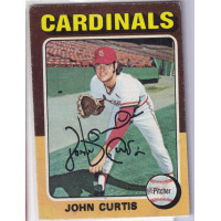 1975 Topps #381 John Curtis St. Louis Cardinals Signed Autograph