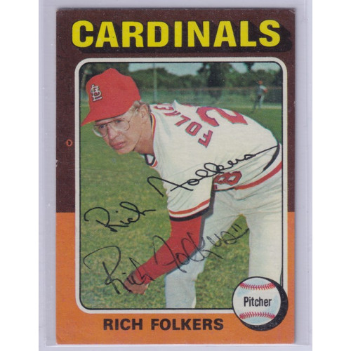 1975 Topps #98 Rich Folkers St. Louis Cardinals Signed Autograph