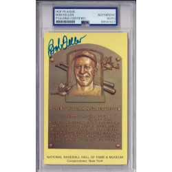 Bob Feller Cleveland Indians Signed HOF Plaque Postcard PSA DNA Authentic Autograph