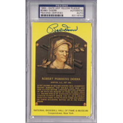Bobby Doerr Signed Boston Red Sox HOF Plaque Postcard PSA DNA Authentic Autograph