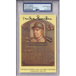 Duke Snider Brooklyn Dodgers black ink Signed HOF Plaque Postcard PSA DNA Authentic Autograph