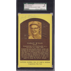 Early Wynn Cleveland Indians Signed HOF Plaque Postcard PSA DNA Authentic Autograph
