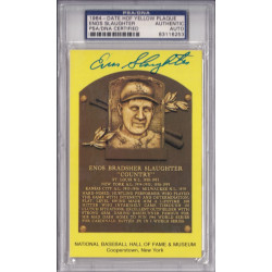 Enos Slaughter HOF St. Louis Cardinals New York Yankees A's Plaque Postcard PSA DNA Authentic Autograph