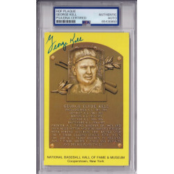 George Kell Boston Red Sox Detroit Tigers Signed HOF Plaque Postcard PSA DNA Authentic Autograph