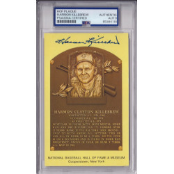 Harmon Killebrew Minnesota Twins Signed HOF Plaque Postcard PSA DNA Authentic Autograph