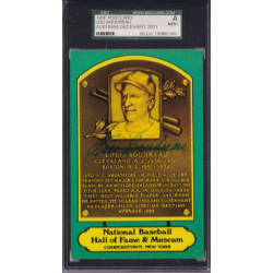 Lou Boudreau Cleveland Indians Boston Red Sox Signed HOF Plaque Postcard SGC PSA DNA Authentic Autograph