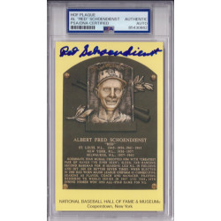 Red Schoendienst St. Louis Cardinals Signed HOF Plaque Postcard PSA DNA Authentic Autograph