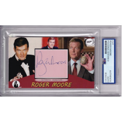 Roger Moore  James Bond The Saint Maverick Signed Autograph card PSA DNA