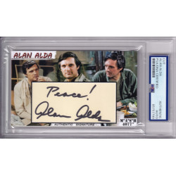 Alan Alda MASH Hawkeye Pierce Signed Autograph card PSA DNA