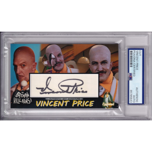 Vincent Price Egghead Batman Edward Scissorhands Signed Autograph card PSA DNA