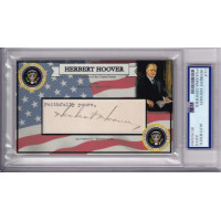 Herbert Hoover Signed Autograph card Iowa 31st President PSA DNA