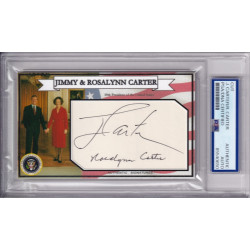 Jimmy and Rosalynn Carter Signed Autograph card 39th President PSA DNA