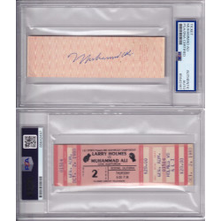 Muhammad Ali vs Larry Holmes signed autograph Ticket Oct 2,1980 PSA DNA