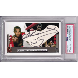 Sugar Ray Leonard signed card Welterweight Champion Autograph PSA DNA