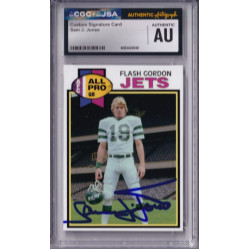 Flash Gordon Sam J Jones New York Jets Highwayman 1979 Topps Autograph Signed CGC JSA