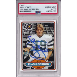 Flash Gordon Sam J Jones New York Jets Highwayman 1980 Topps Autograph Signed PSA DNA