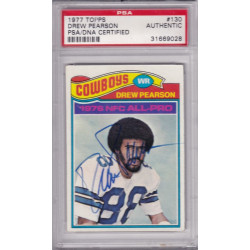 1977 Topps #130 Drew Pearson Dallas Cowboys  PSA DNA signed autograph HOF