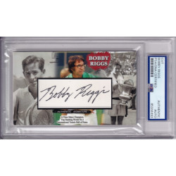 Bobby Riggs Wimbledon Signed Autograph card PSA DNA HOF