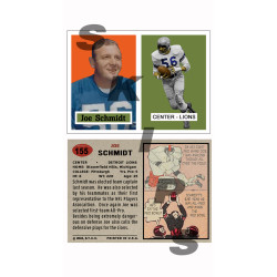1957 STCC #155 Joe Schmidt Topps Detroit Lions Custom Card HOF