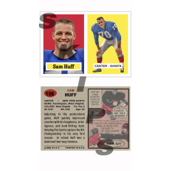 1957 STCC #156 Sam Huff Topps New York Giants Custom Card HOF 1957 STCC #156 Sam Huff Topps New York Giants Custom Card HOF