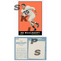 1961 STCC #203 Ed Muelhaupt Buffalo Bills Iowa State Cyclones Custom Card 1961 STCC #203 Ed Muelhaupt Buffalo Bills Iowa State Cyclones Custom Card