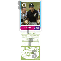1968 STCC Coaches #15 Tom Fears New Orleans Saints