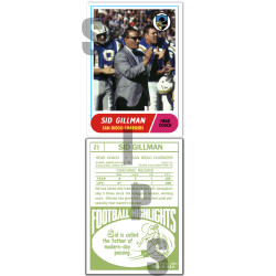 1968 STCC Coaches #21 Sid Gillman San Diego Chargers