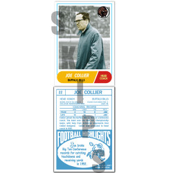 1968 STCC Coaches #22 Joe Collier Buffalo Bills