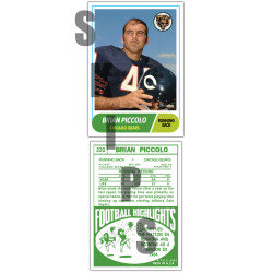 1968 STCC #220 Brian Piccolo Topps Chicago Bears custom card