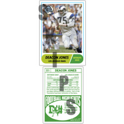 1968 STCC #221 Deacon Jones Topps Los Angeles Rams custom card HOF