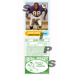 1968 STCC #224 Alan Page Topps Minnesota Vikings custom card HOF 1968 STCC #224 Alan Page Topps Minnesota Vikings custom card HOF