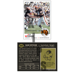 1969 STCC #265 Sam Wyche Topps Cincinnati Bengals Furman custom card
