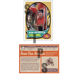 1970 STCC Coaches #266 Norm Van Brocklin Topps Atlanta Falcons custom card