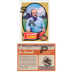 1970 STCC Coaches #270 Joe Schmidt Topps Detroit Lions custom card